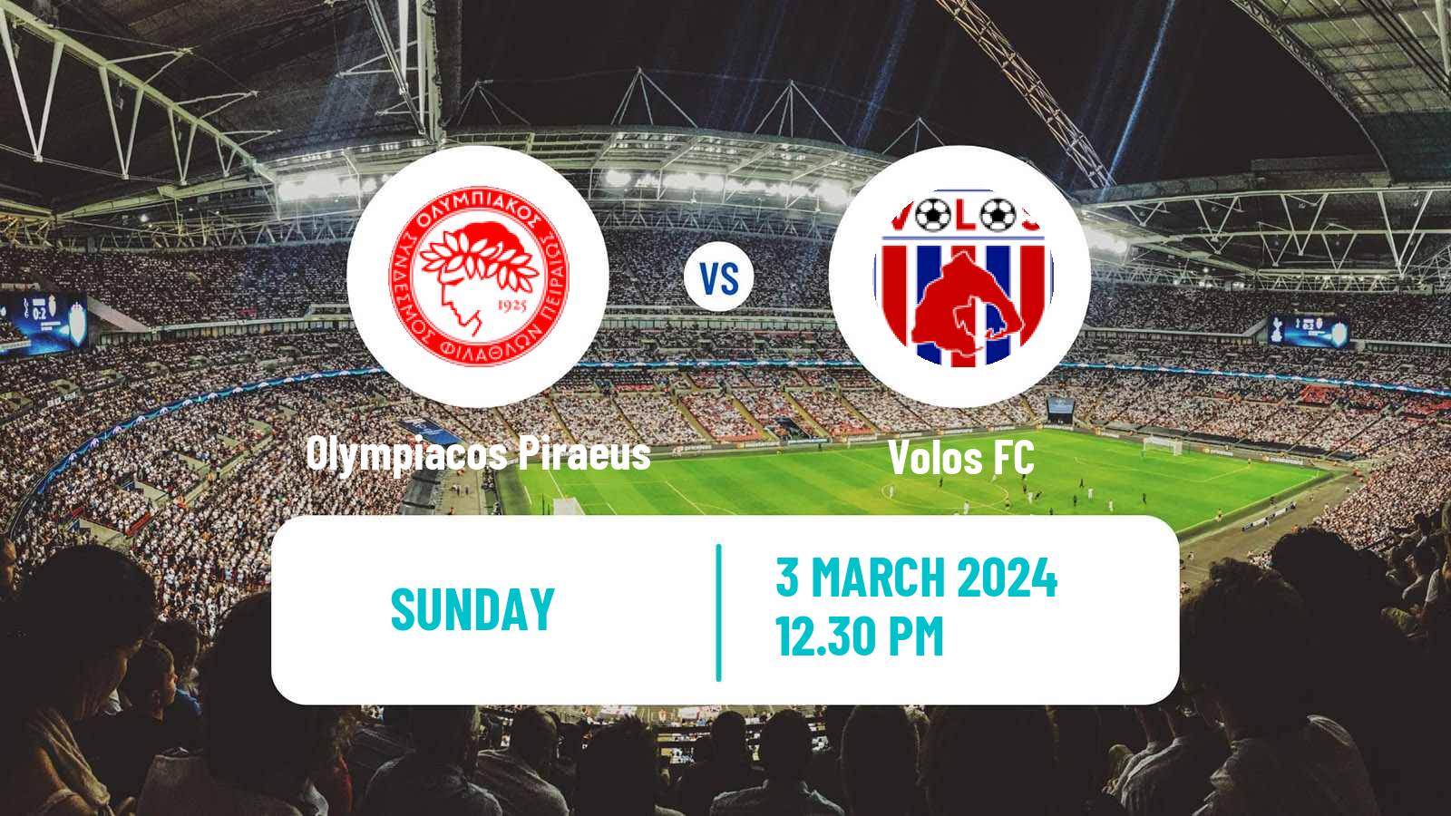 Soccer Greek Super League Olympiacos Piraeus - Volos