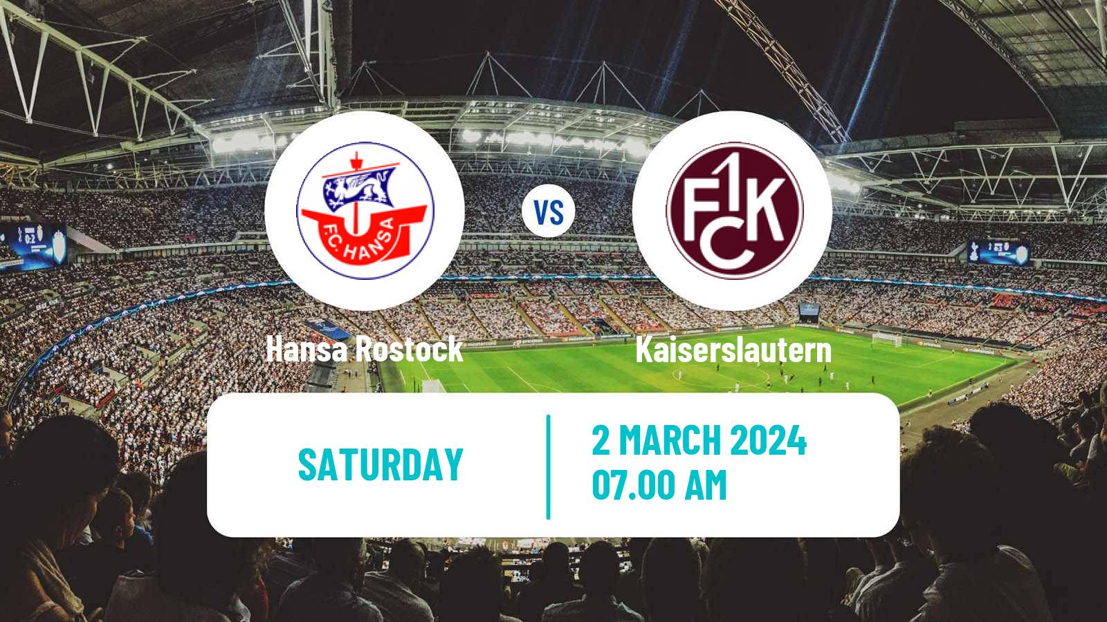 Soccer German 2 Bundesliga Hansa Rostock - Kaiserslautern