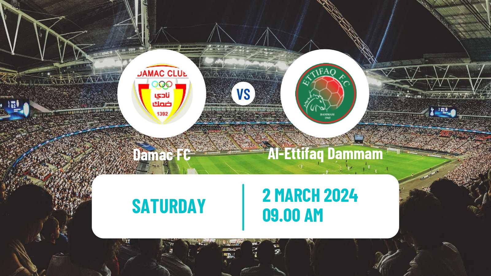 Soccer Saudi Professional League Damac - Al-Ettifaq Dammam