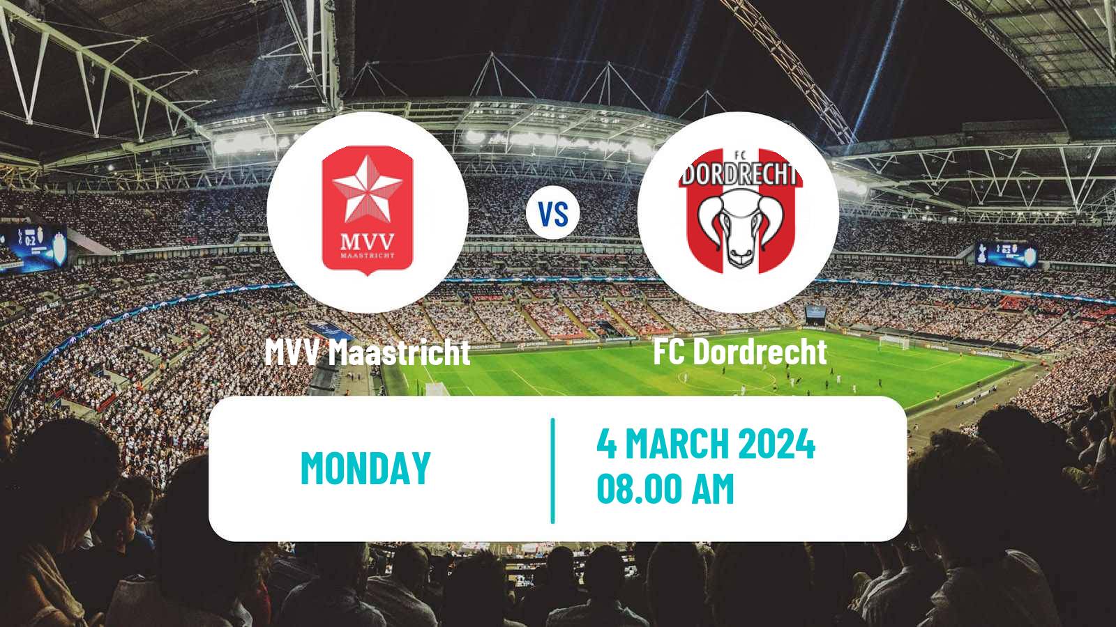 Soccer Dutch Eerste Divisie MVV Maastricht - Dordrecht