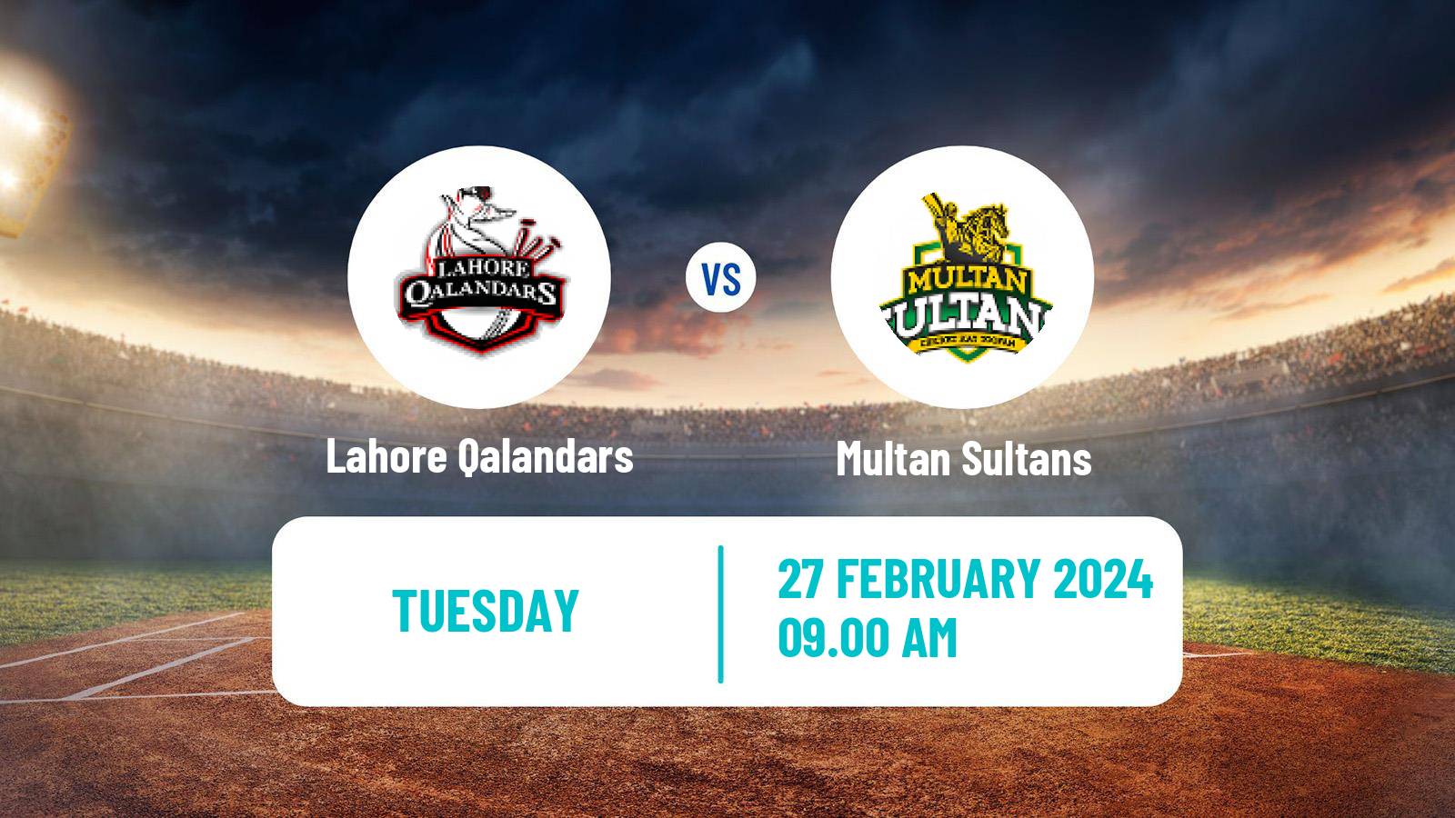 Cricket Pakistan Super League Cricket Lahore Qalandars - Multan Sultans