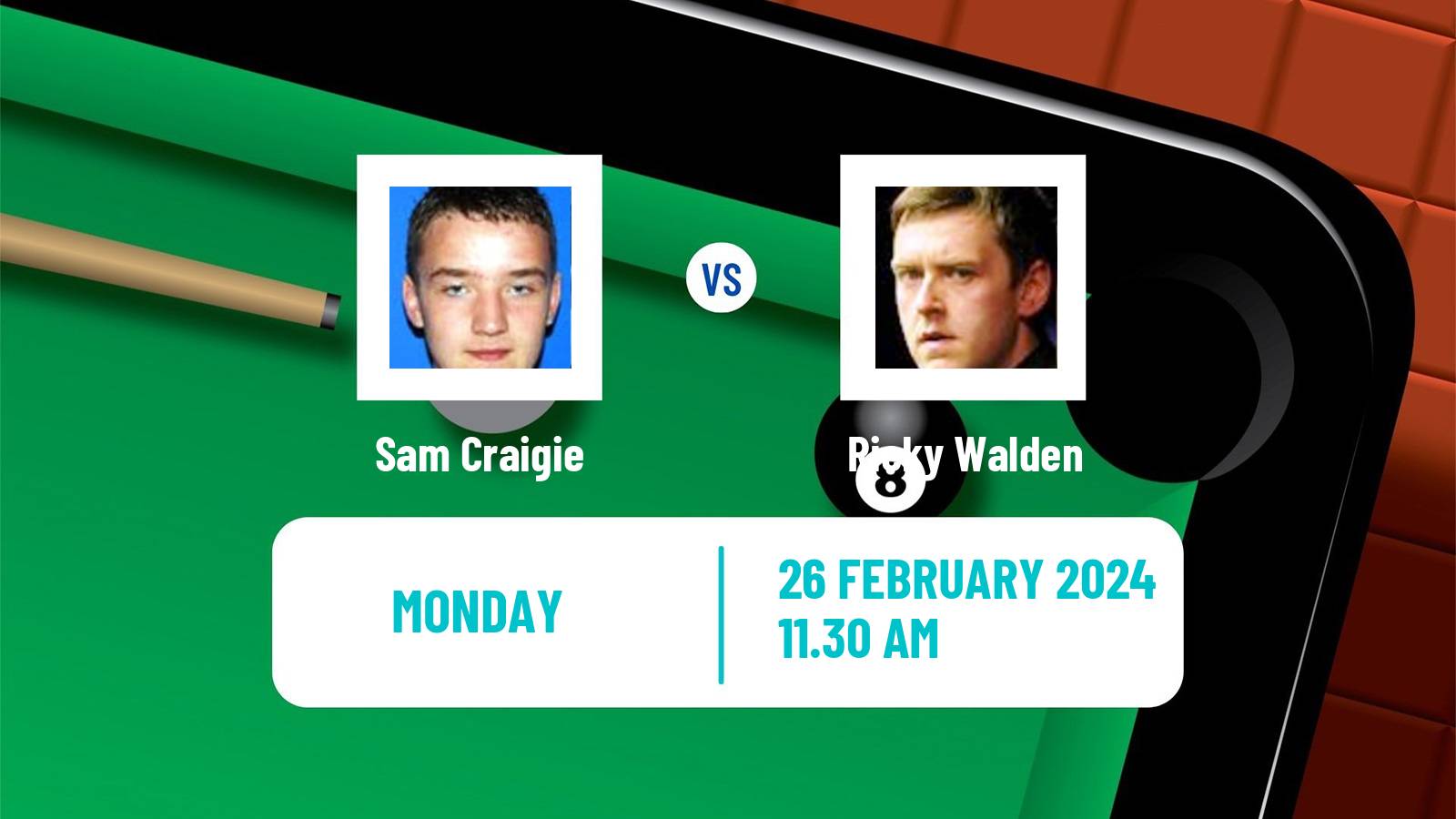 Snooker Championship League Sam Craigie - Ricky Walden