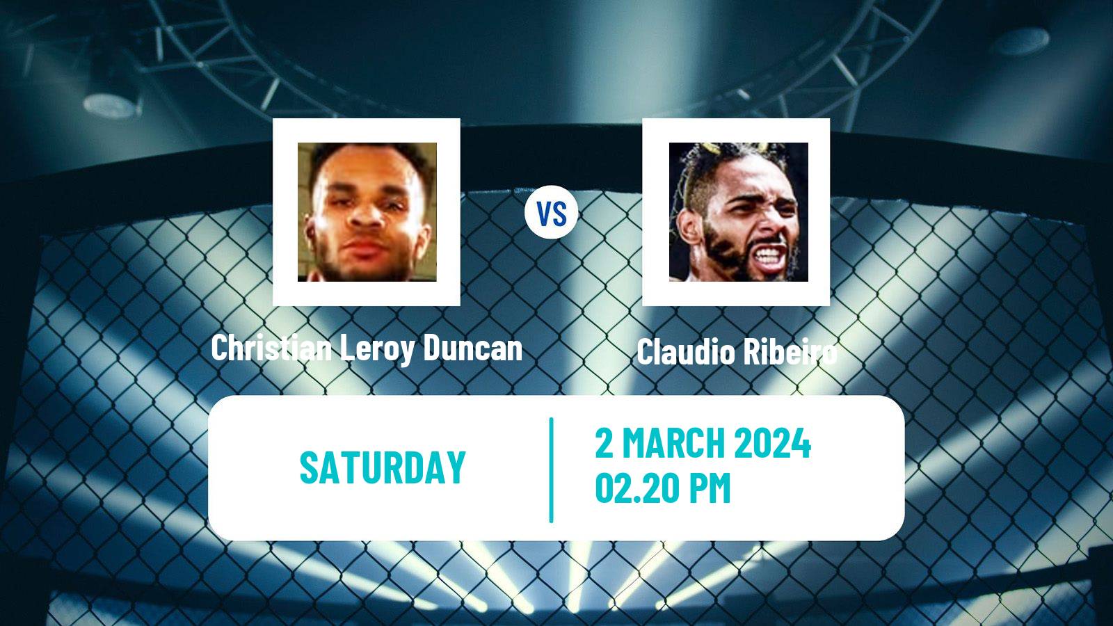 MMA Middleweight UFC Men Christian Leroy Duncan - Claudio Ribeiro