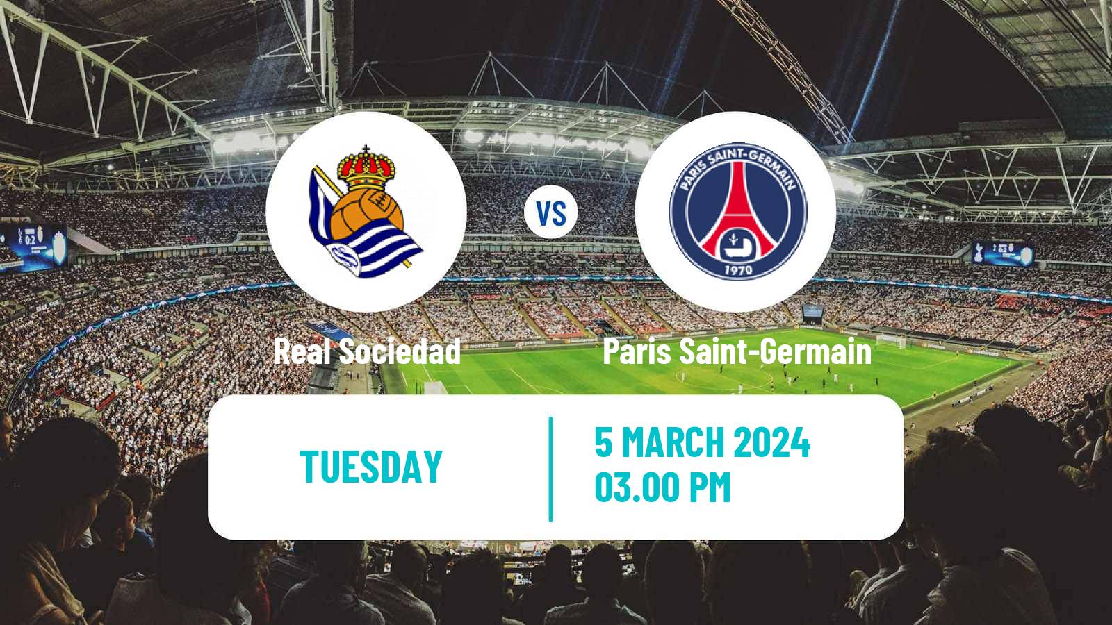 Soccer UEFA Champions League Real Sociedad - Paris Saint-Germain