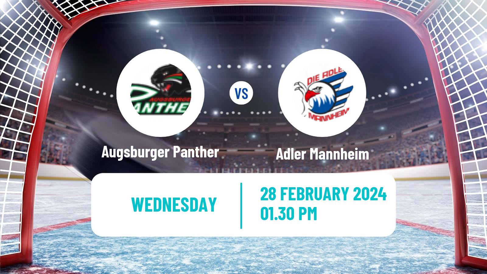 Hockey German Ice Hockey League Augsburger Panther - Adler Mannheim