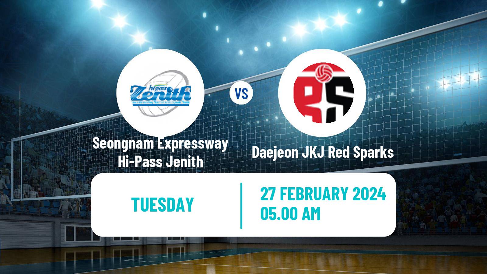 Volleyball South Korean V-League Women Seongnam Expressway Hi-Pass Jenith - Daejeon JKJ Red Sparks