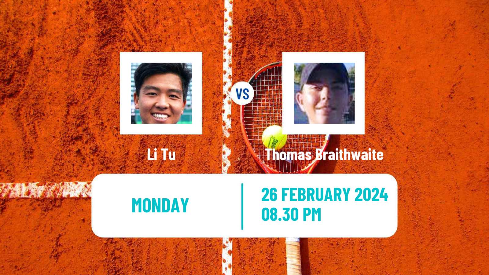 Tennis ITF M25 Traralgon 3 Men Li Tu - Thomas Braithwaite