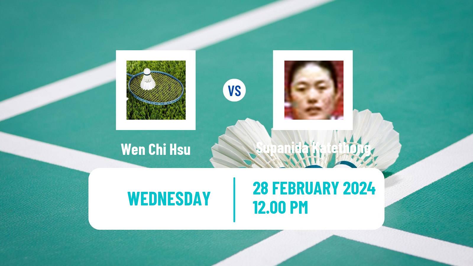 Badminton BWF World Tour German Open Women Wen Chi Hsu - Supanida Katethong