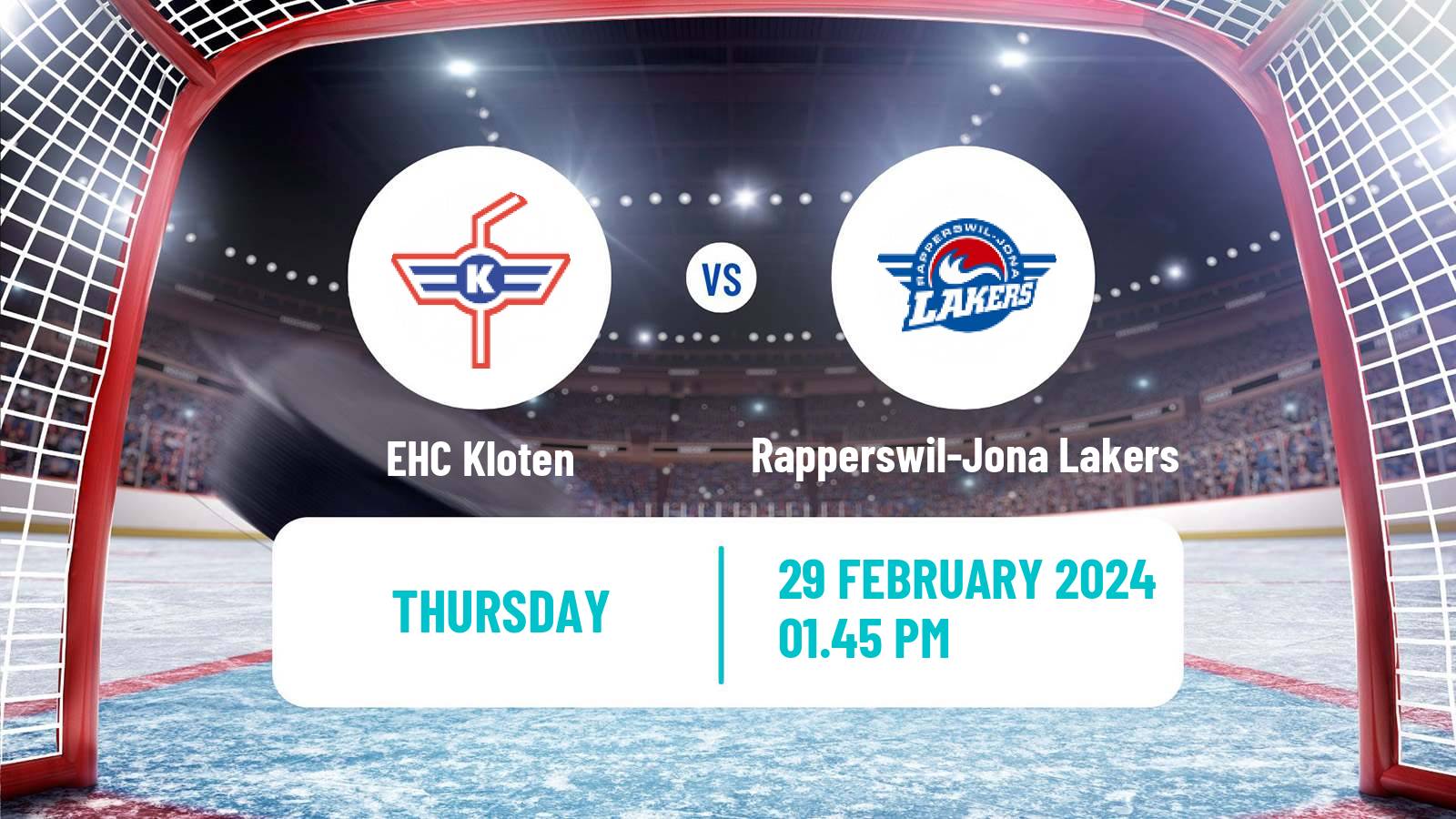 Hockey Swiss National League Hockey EHC Kloten - Rapperswil-Jona Lakers