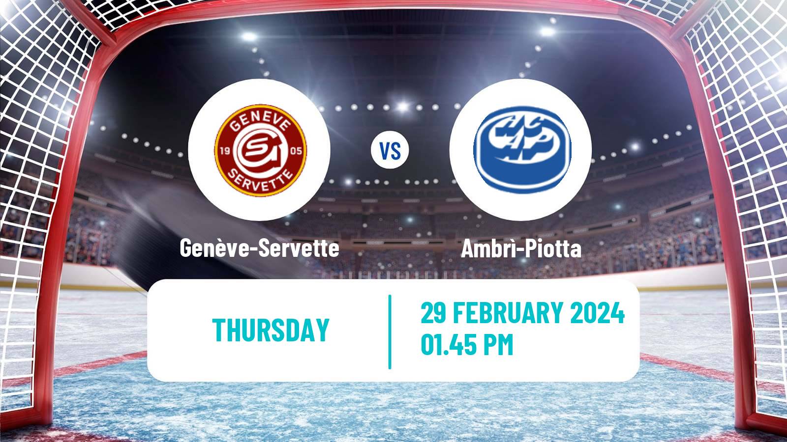 Hockey Swiss National League Hockey Genève-Servette - Ambrì-Piotta