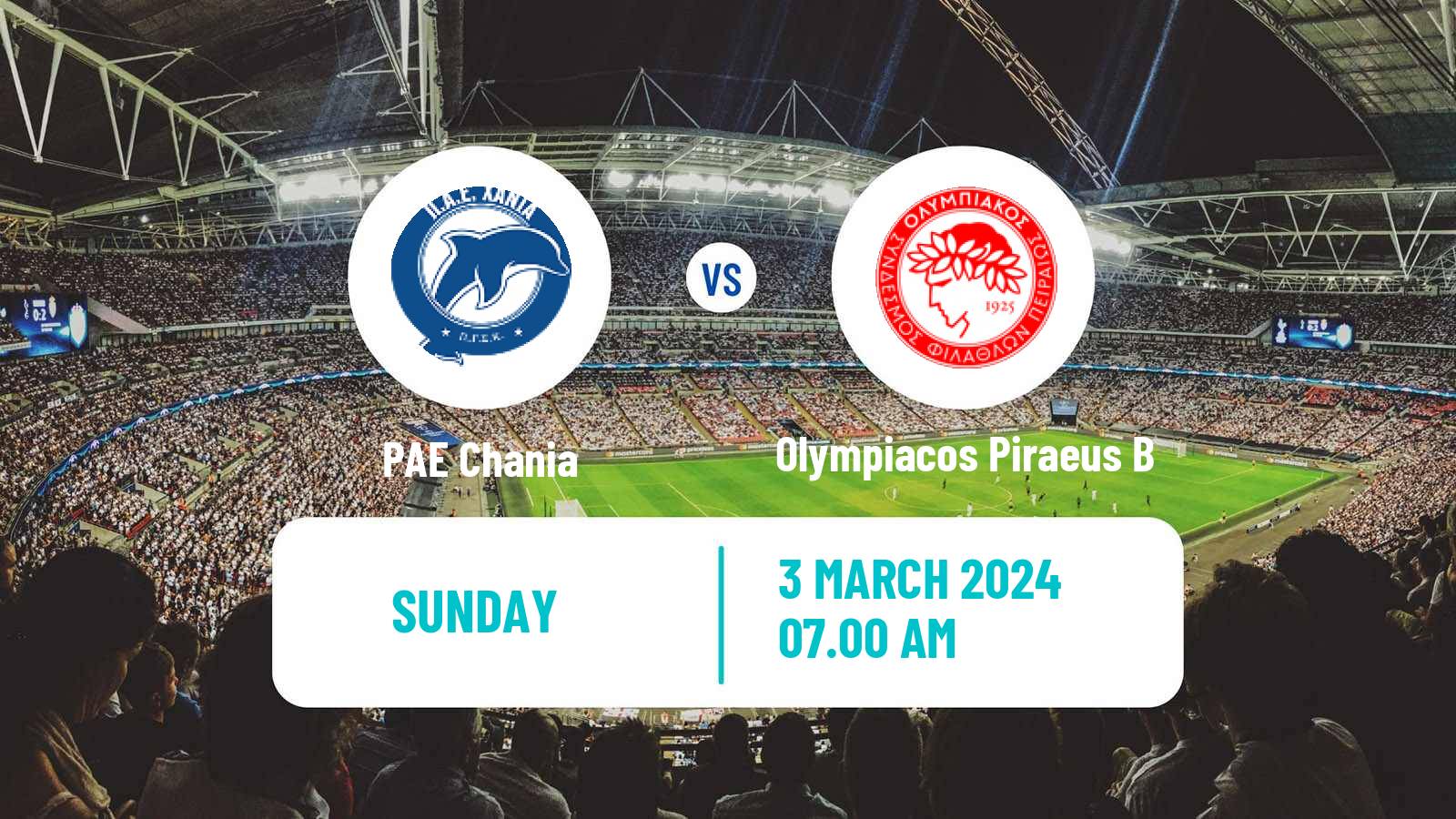 Soccer Greek Super League 2 PAE Chania - Olympiacos Piraeus B
