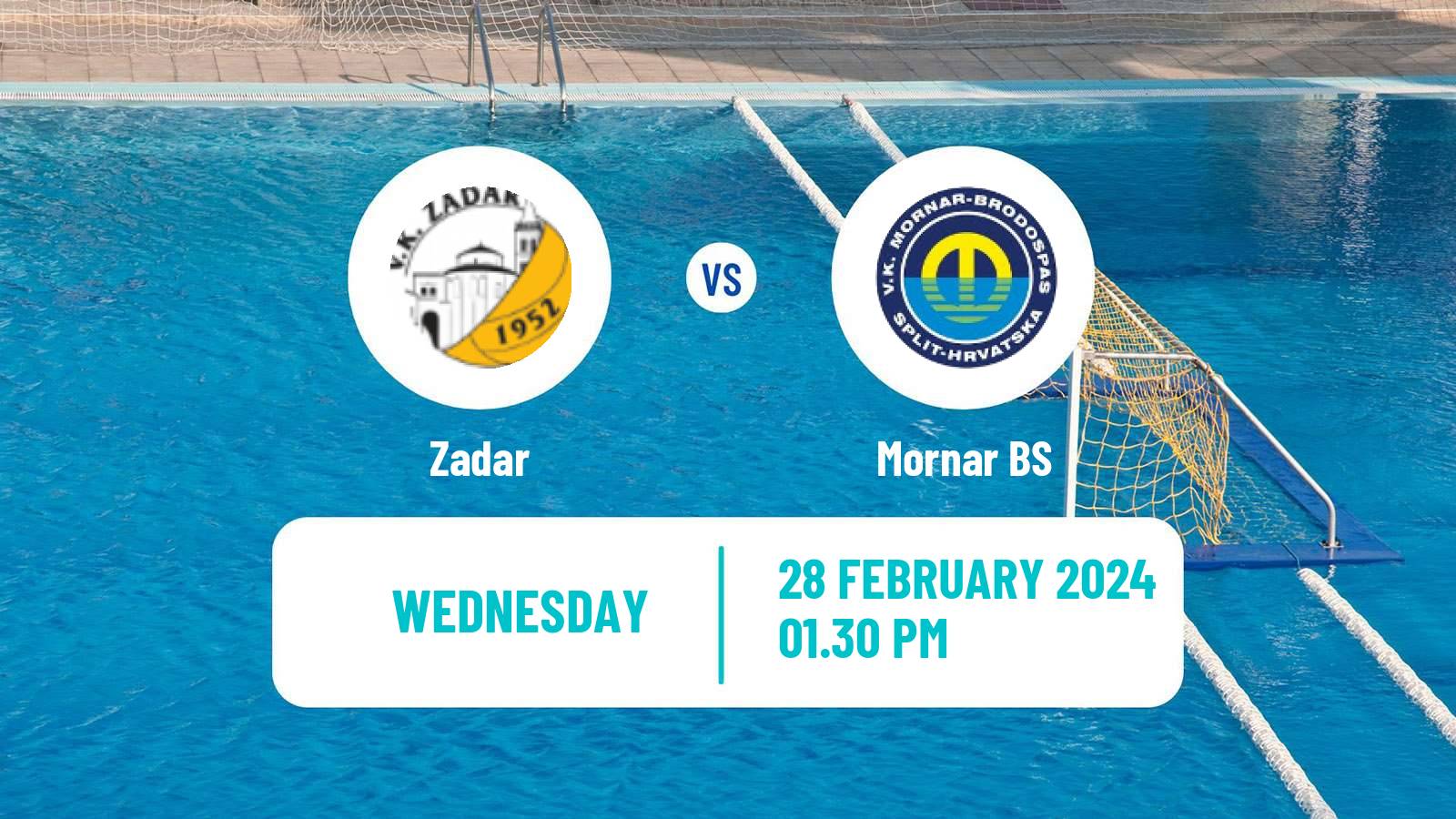 Water polo Croatian Water Polo Prva Liga Zadar - Mornar BS