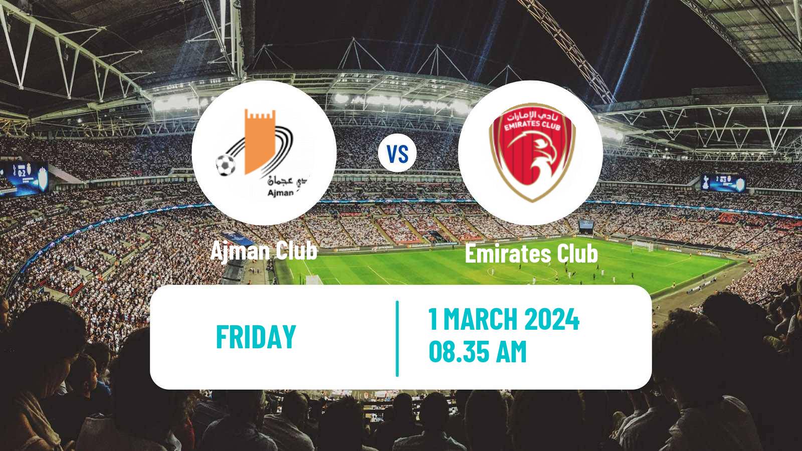 Soccer UAE Football League Ajman Club - Emirates Club