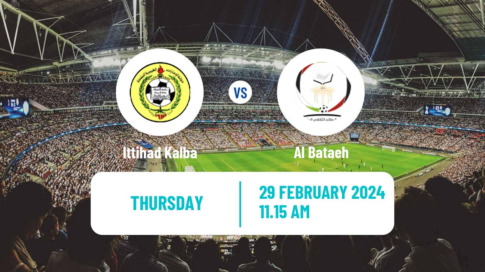 Soccer UAE Football League Ittihad Kalba - Al Bataeh