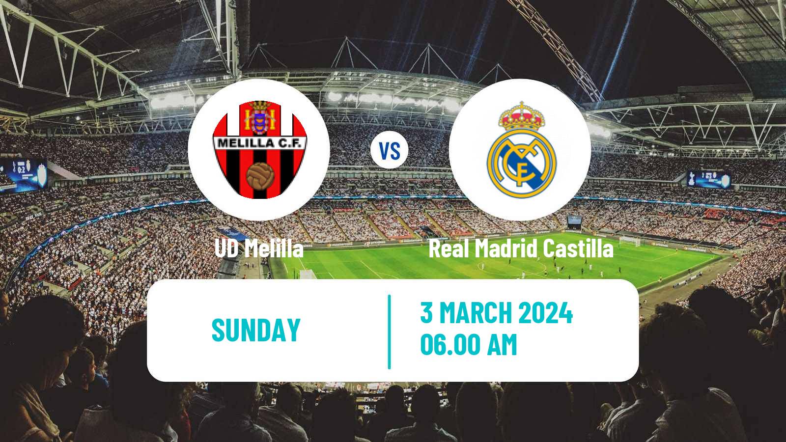 Soccer Spanish Primera RFEF Group 2 Melilla - Real Madrid Castilla