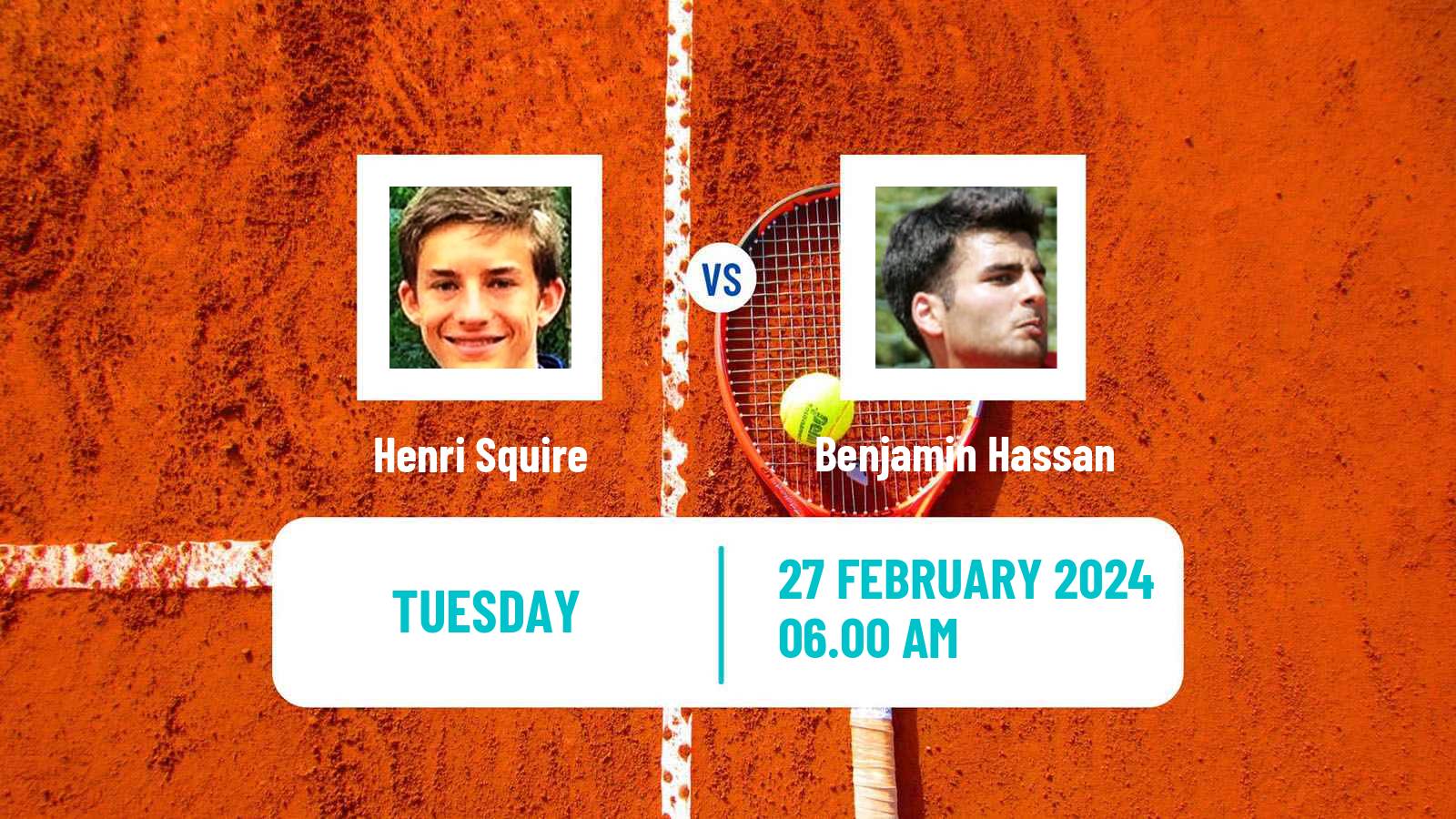 Tennis Lille Challenger Men Henri Squire - Benjamin Hassan