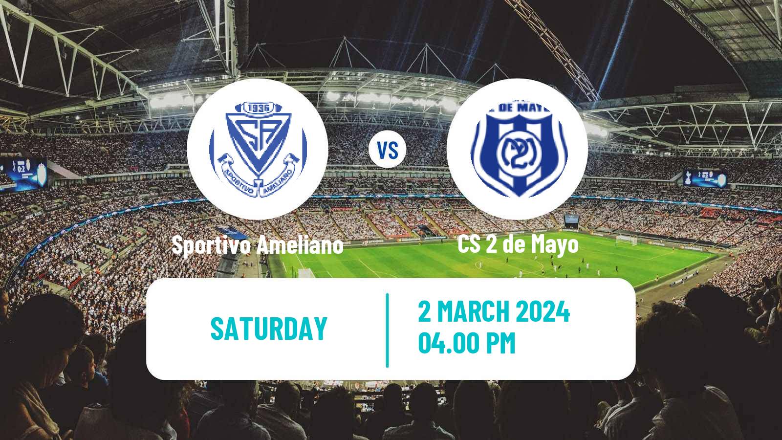 Soccer Paraguayan Primera Division Sportivo Ameliano - 2 de Mayo