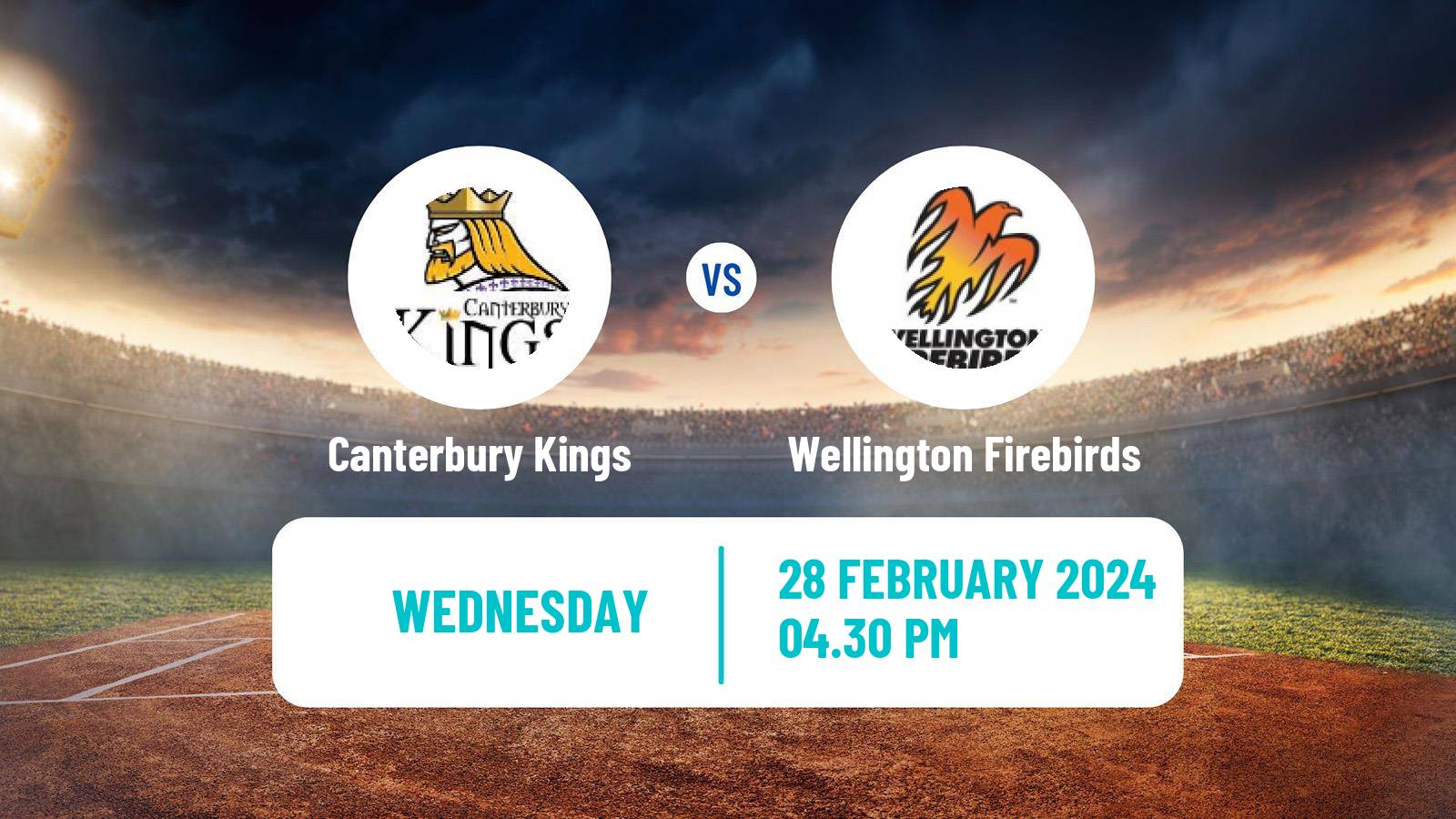 Cricket Plunket Shield Canterbury Kings - Wellington Firebirds