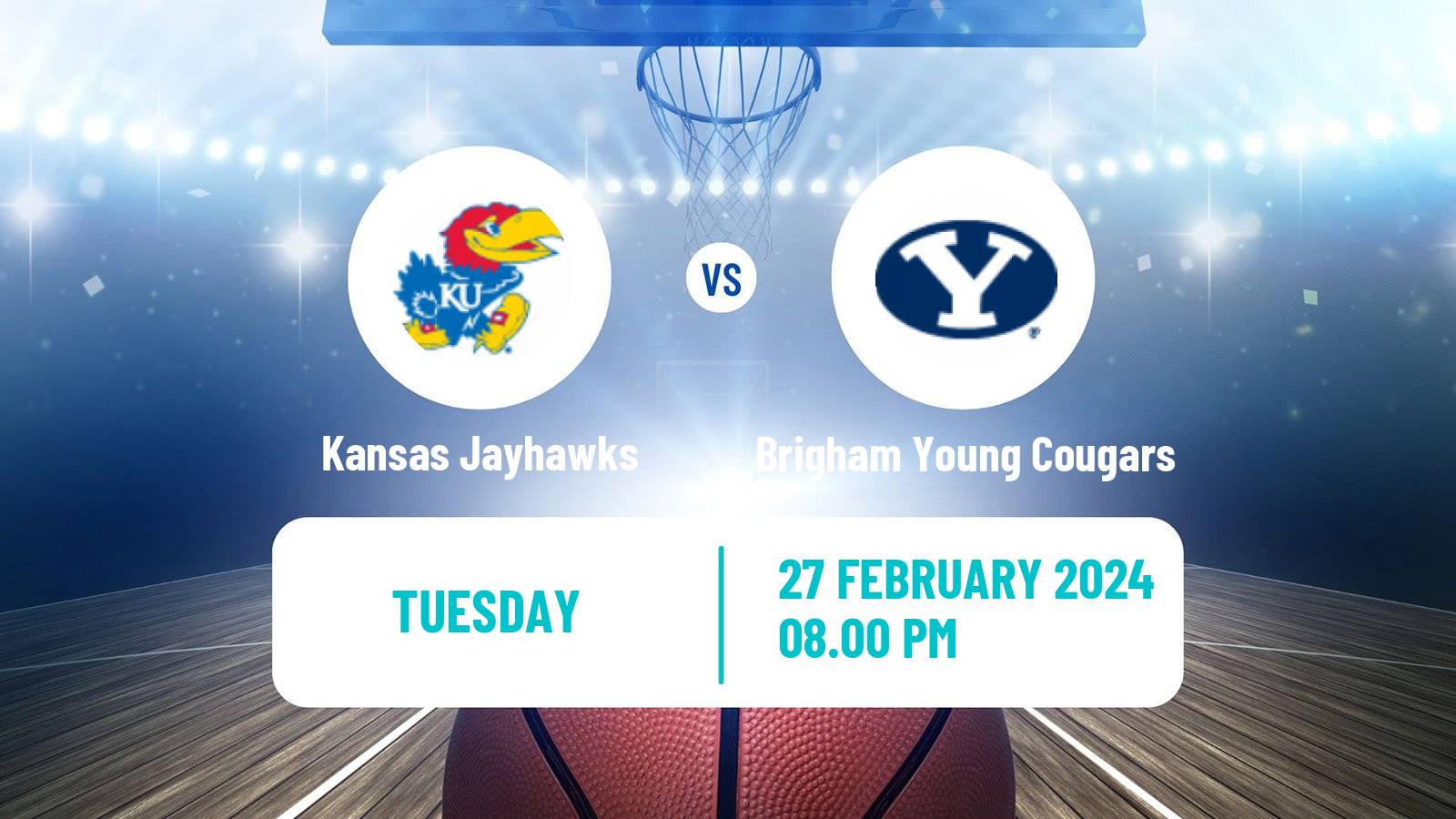 Basketball NCAA College Basketball Kansas Jayhawks - Brigham Young Cougars