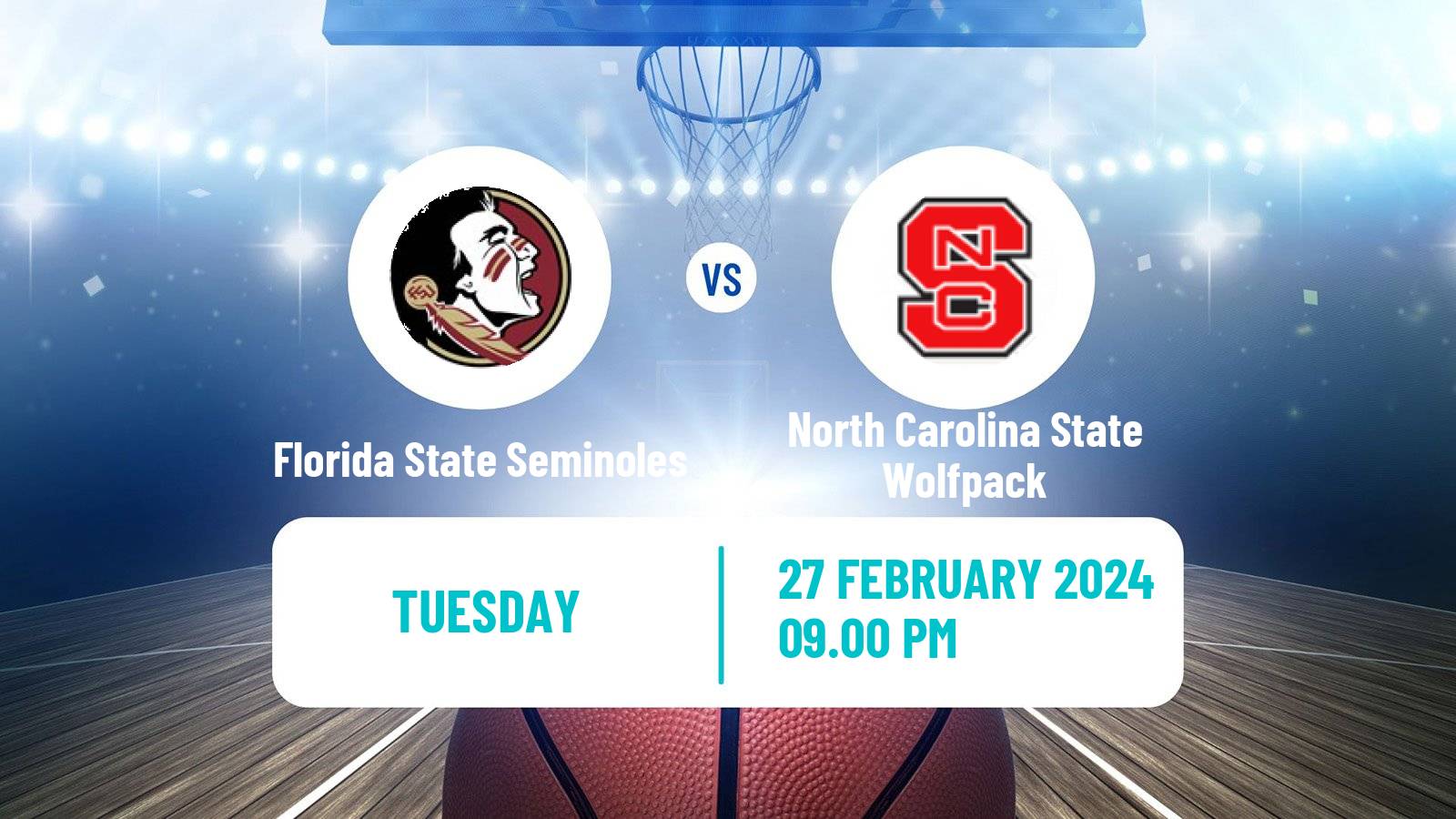 Basketball NCAA College Basketball Florida State Seminoles - North Carolina State Wolfpack