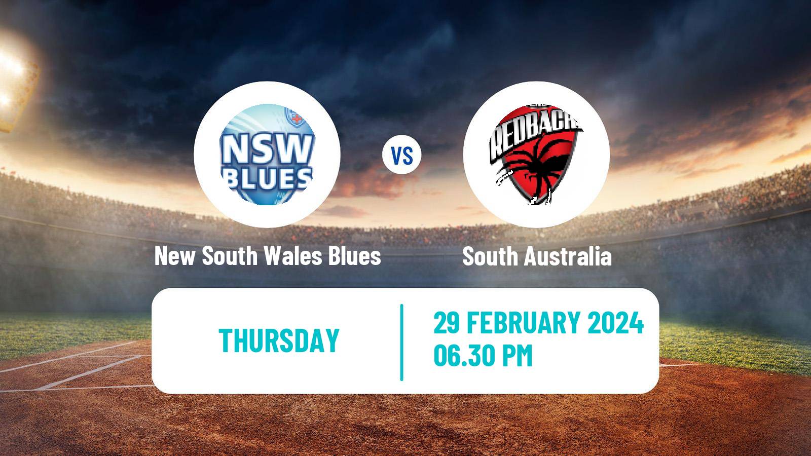 Cricket Australian Sheffield Shield New South Wales Blues - South Australia
