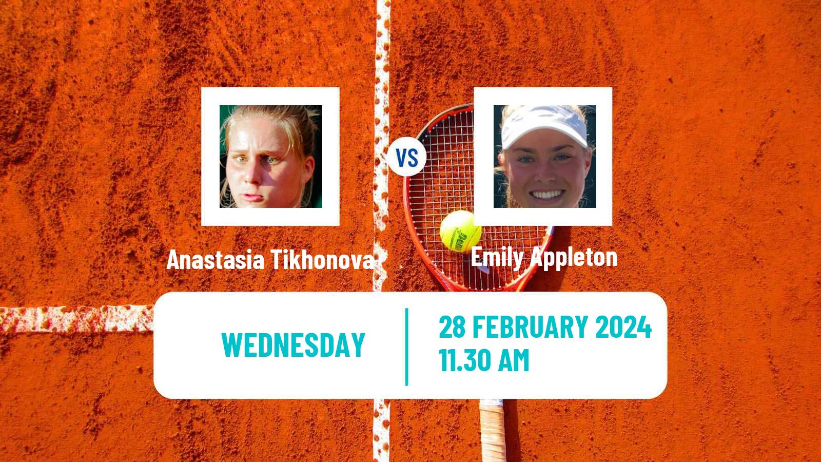 Tennis ITF W50 Macon Women Anastasia Tikhonova - Emily Appleton