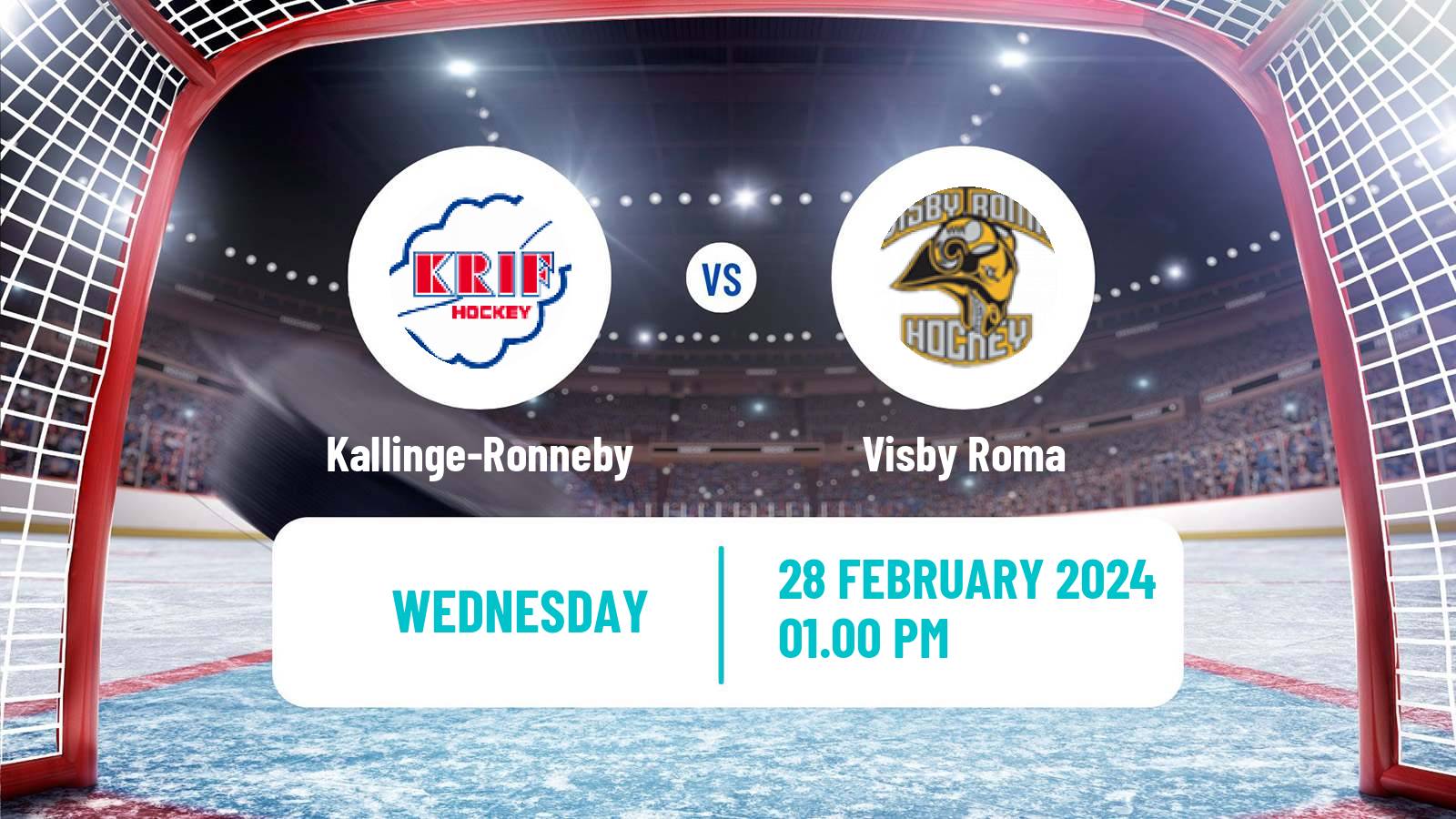Hockey Swedish HockeyEttan Sodra Kallinge-Ronneby - Visby Roma