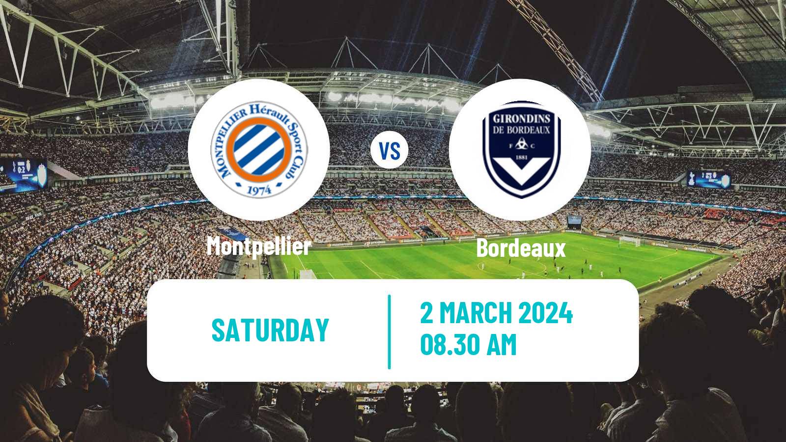 Soccer French Division 1 Women Montpellier - Bordeaux