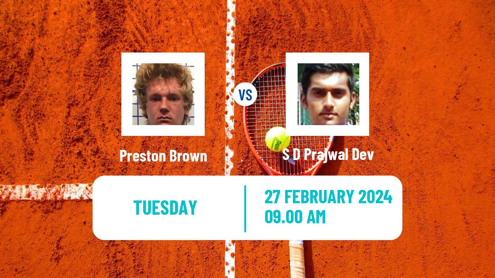Tennis Kigali Challenger Men Preston Brown - S D Prajwal Dev