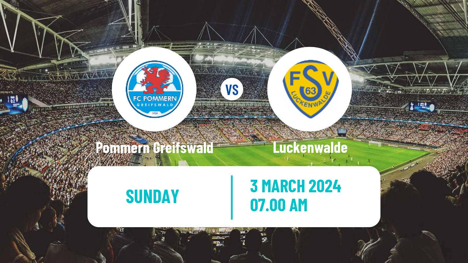Soccer German Regionalliga Nordost Pommern Greifswald - Luckenwalde