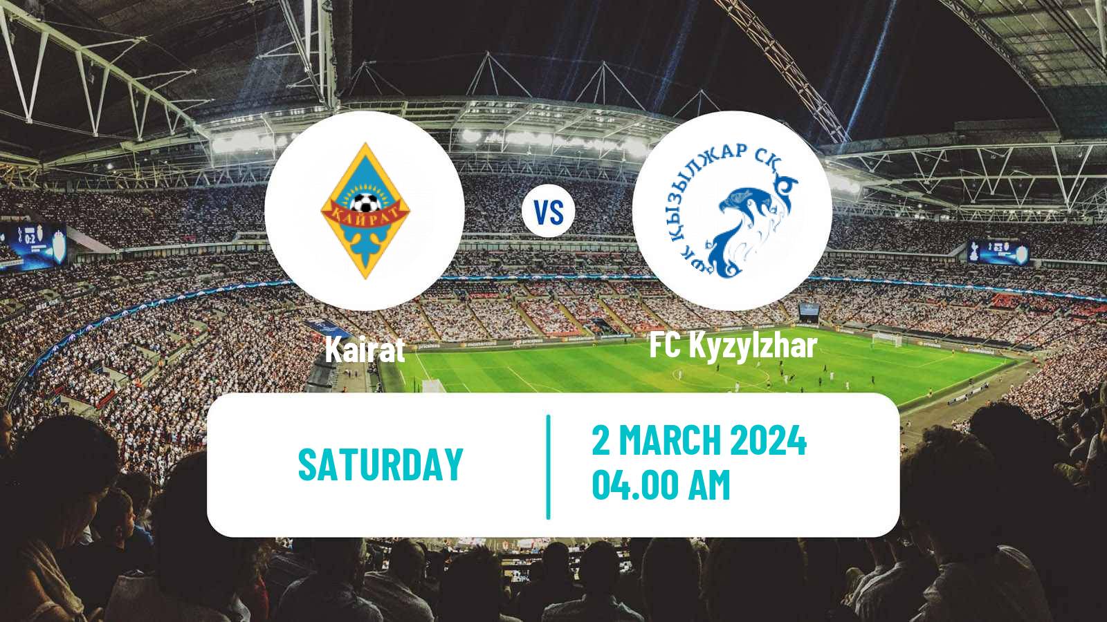 Soccer Kazakh Premier League Kairat - Kyzylzhar
