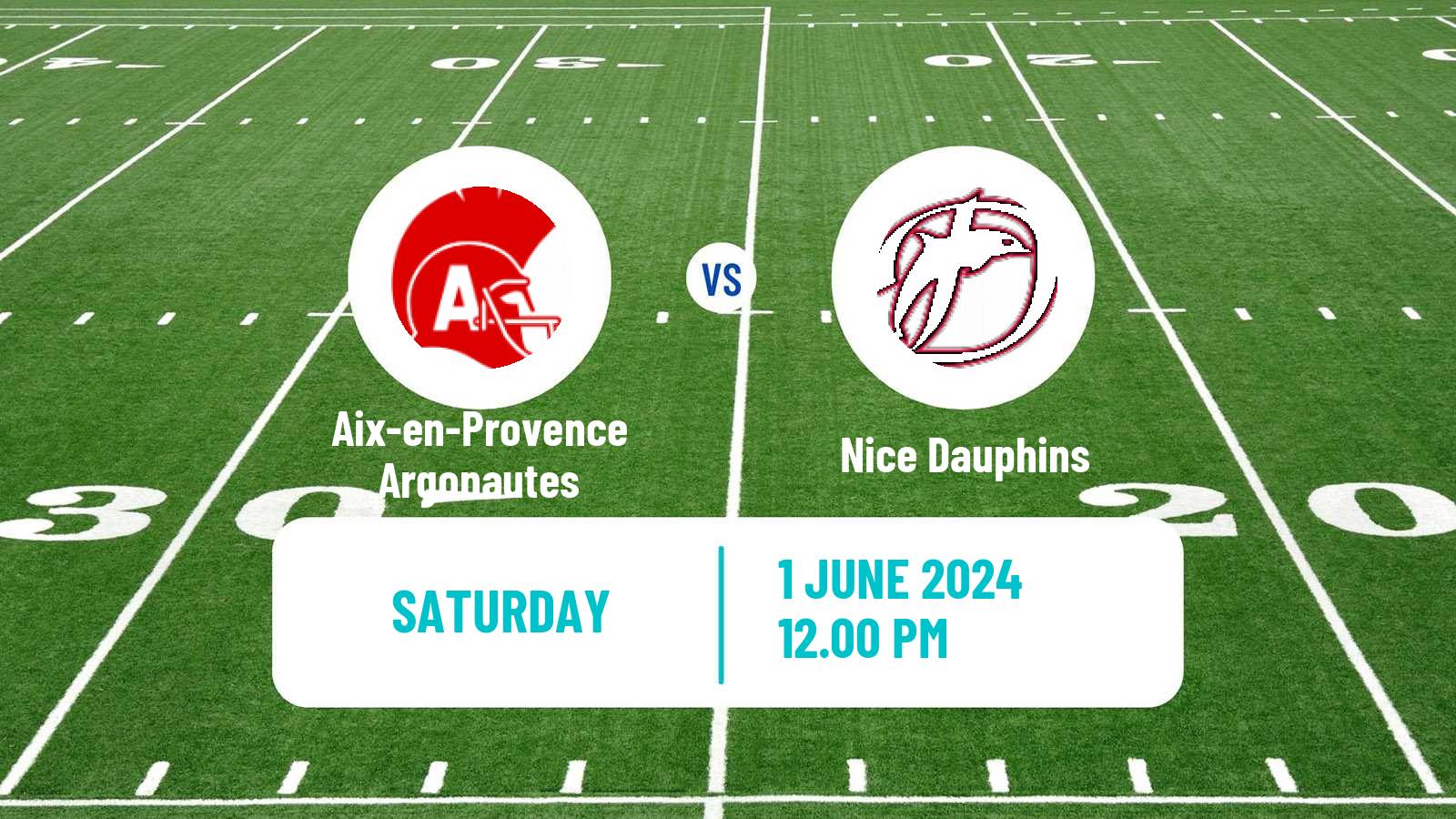 American football French Championnat Elite American Football Aix-en-Provence Argonautes - Nice Dauphins