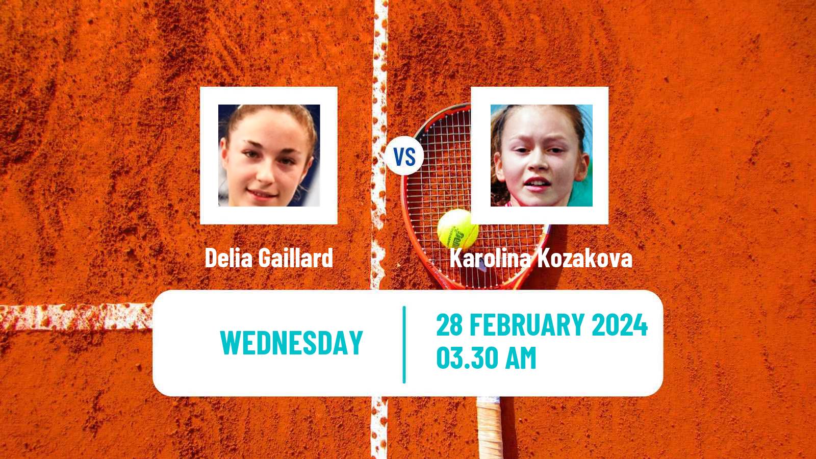 Tennis ITF W15 Monastir 7 Women Delia Gaillard - Karolina Kozakova