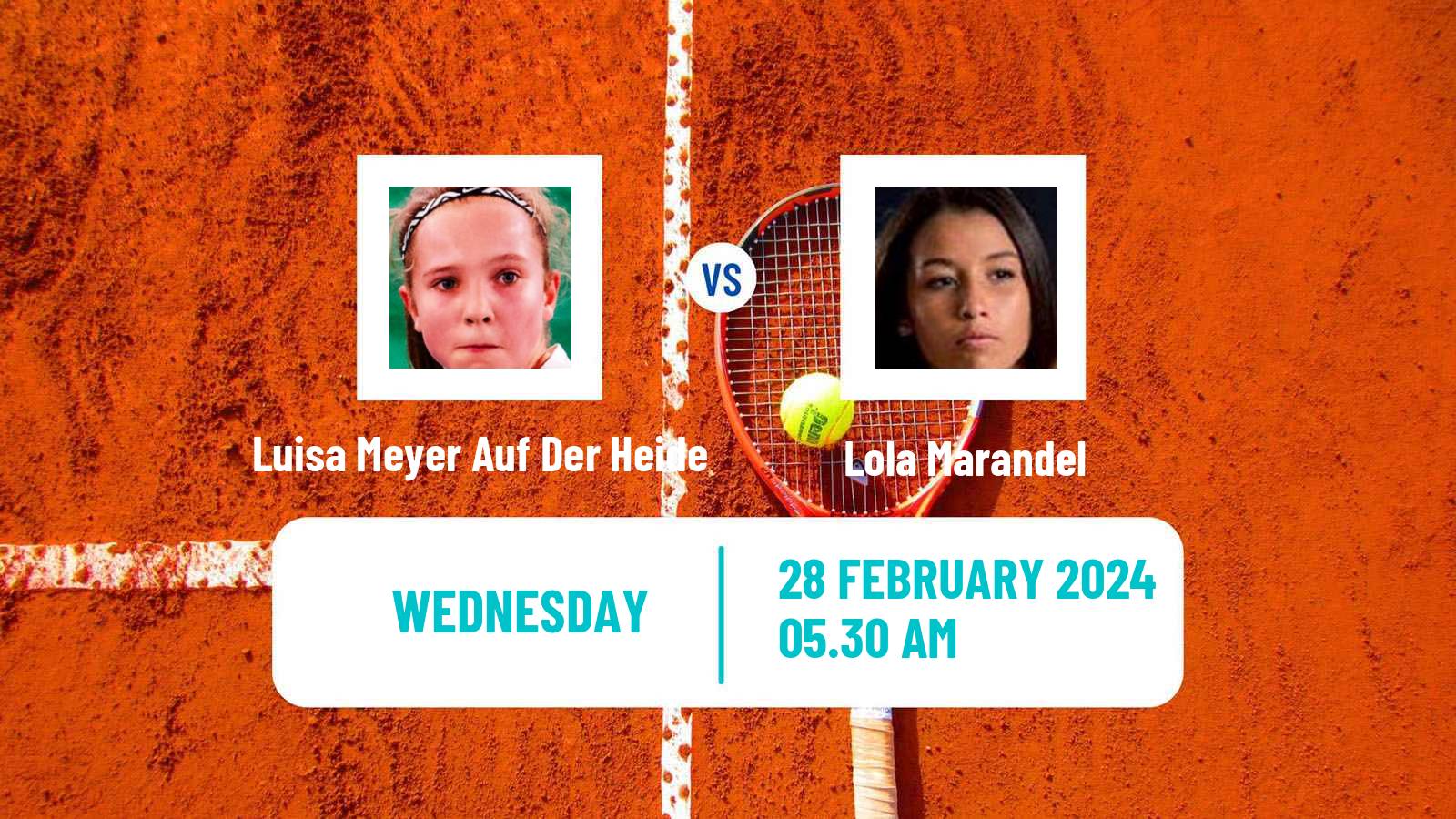 Tennis ITF W15 Monastir 7 Women Luisa Meyer Auf Der Heide - Lola Marandel