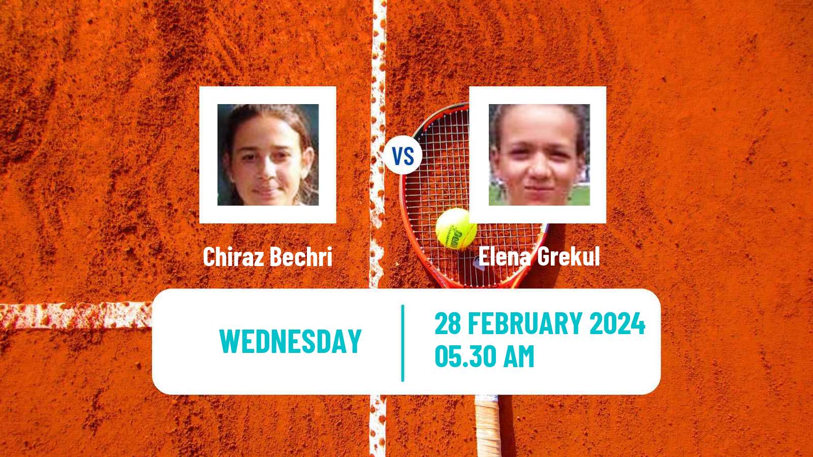 Tennis ITF W15 Monastir 7 Women Chiraz Bechri - Elena Grekul