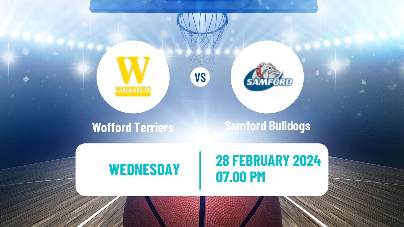 Basketball NCAA College Basketball Wofford Terriers - Samford Bulldogs