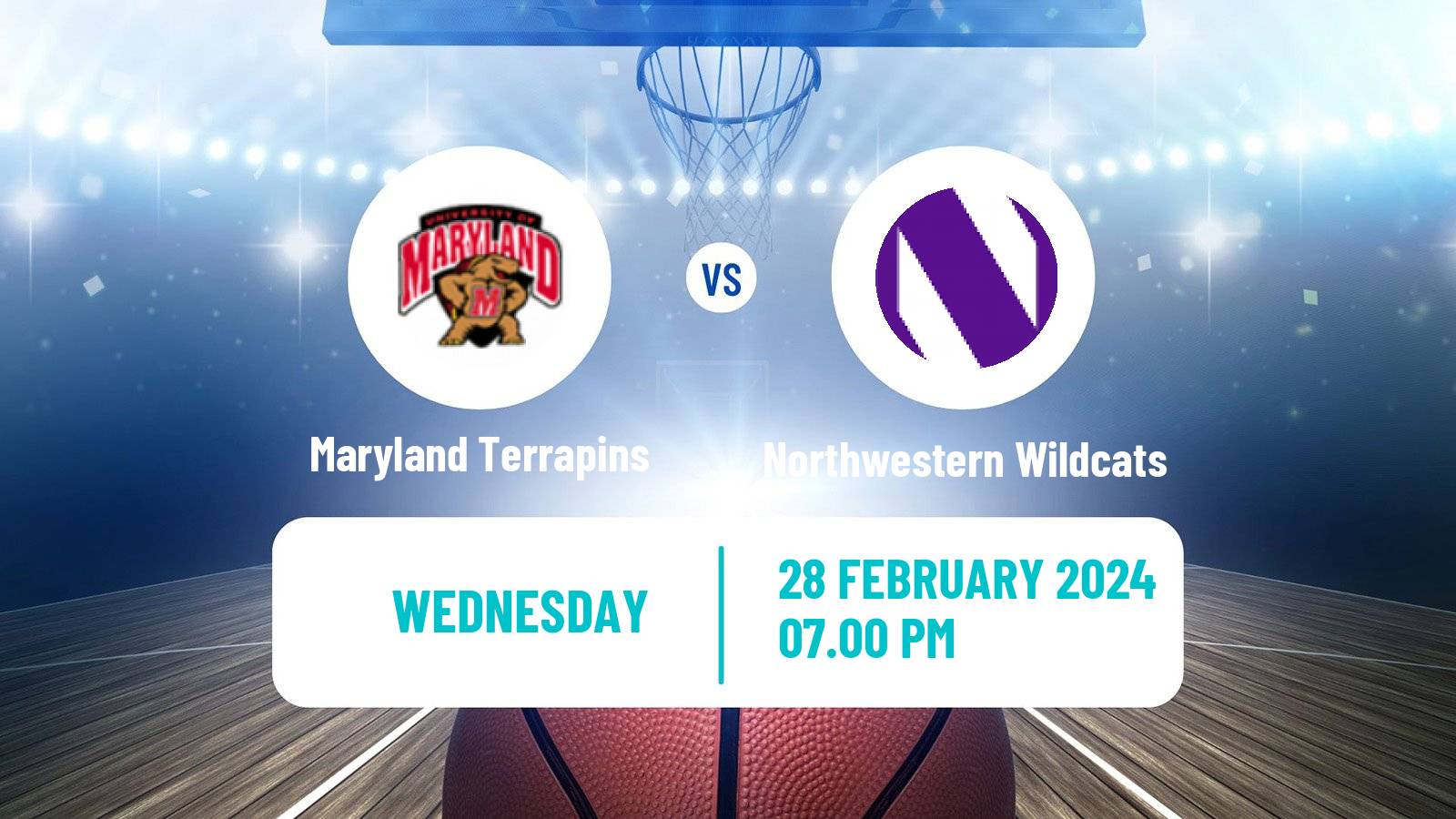 Basketball NCAA College Basketball Maryland Terrapins - Northwestern Wildcats