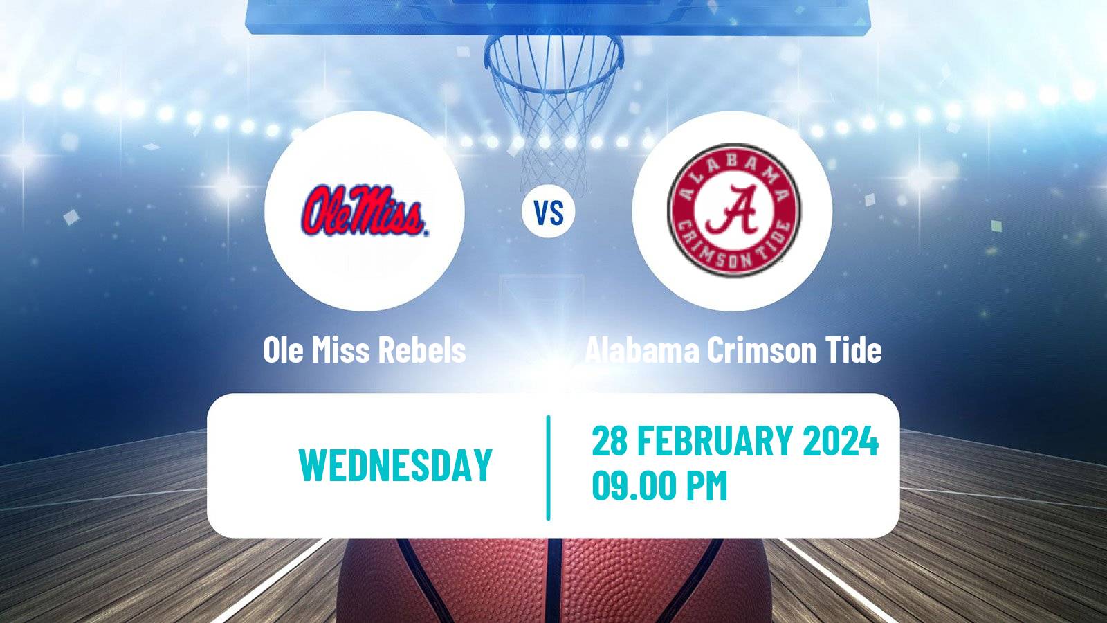 Basketball NCAA College Basketball Ole Miss Rebels - Alabama Crimson Tide