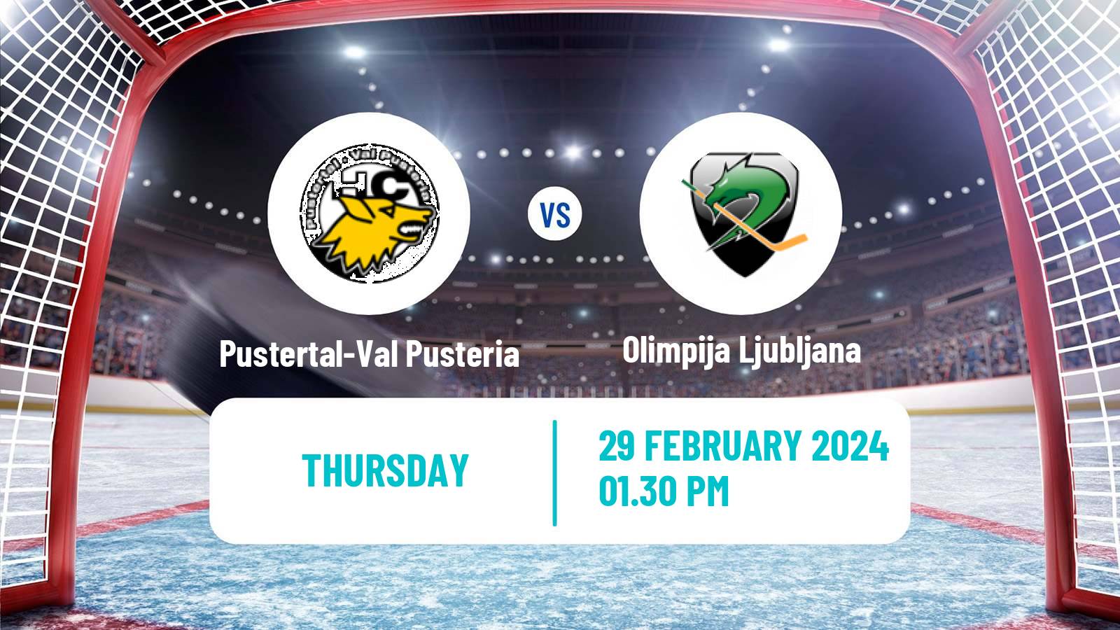 Hockey Austrian Ice Hockey League Pustertal-Val Pusteria - Olimpija Ljubljana