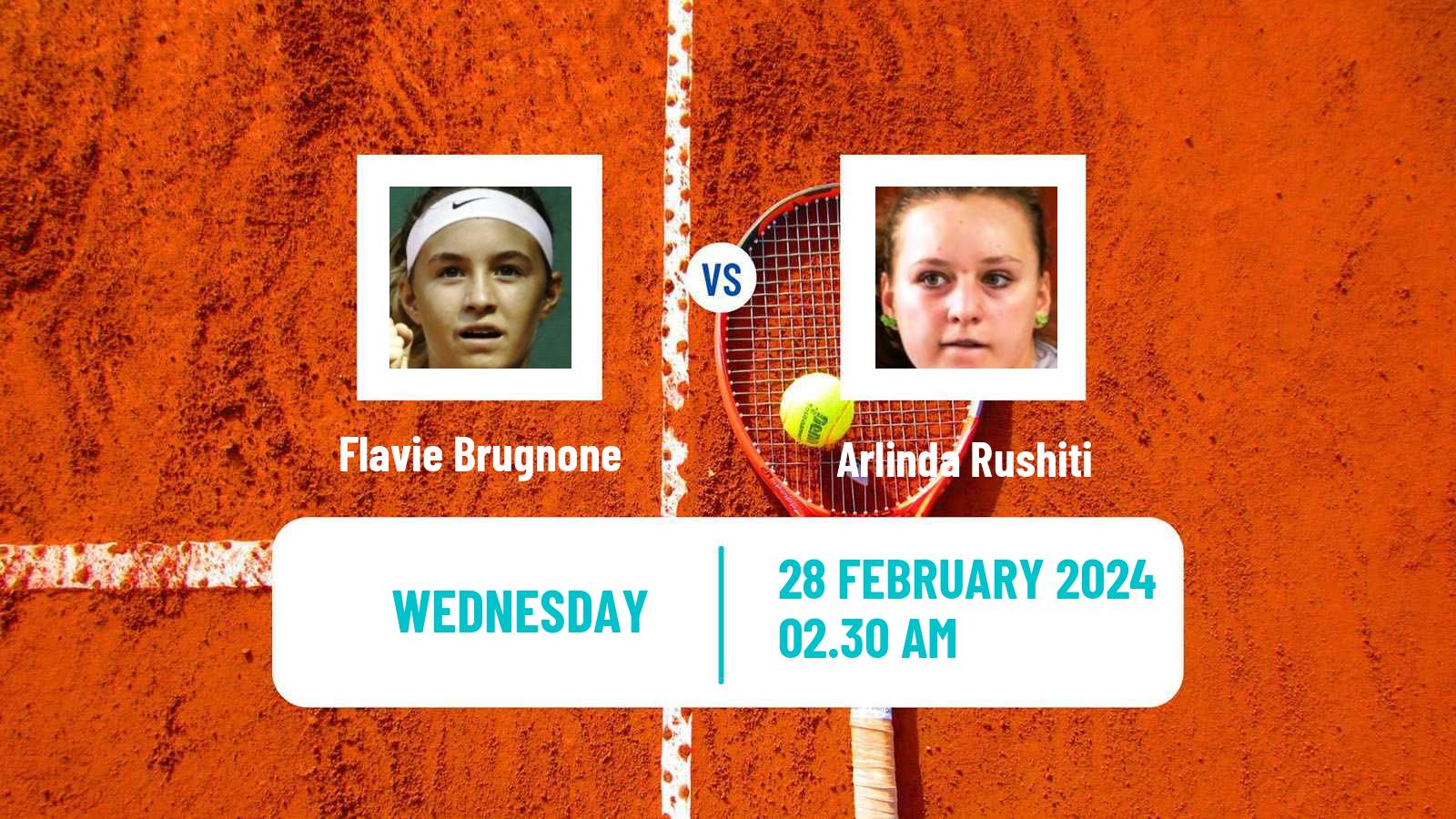 Tennis ITF W15 Sharm Elsheikh 4 Women Flavie Brugnone - Arlinda Rushiti