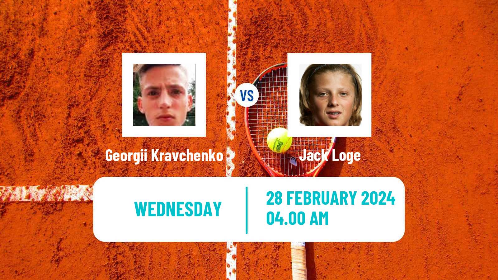 Tennis ITF M15 Villena 2 Men Georgii Kravchenko - Jack Loge