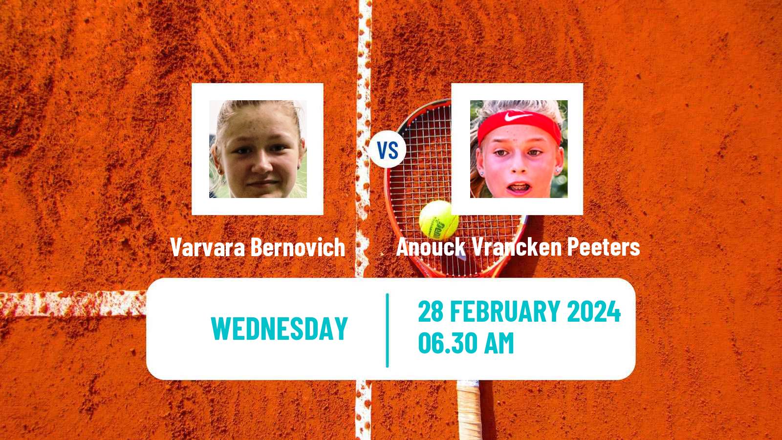 Tennis ITF W15 Sharm Elsheikh 4 Women Varvara Bernovich - Anouck Vrancken Peeters