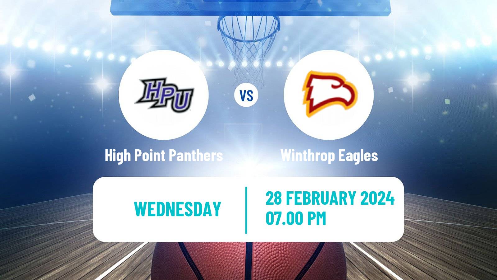 Basketball NCAA College Basketball High Point Panthers - Winthrop Eagles
