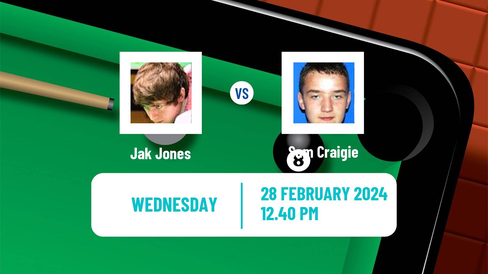 Snooker Championship League Jak Jones - Sam Craigie
