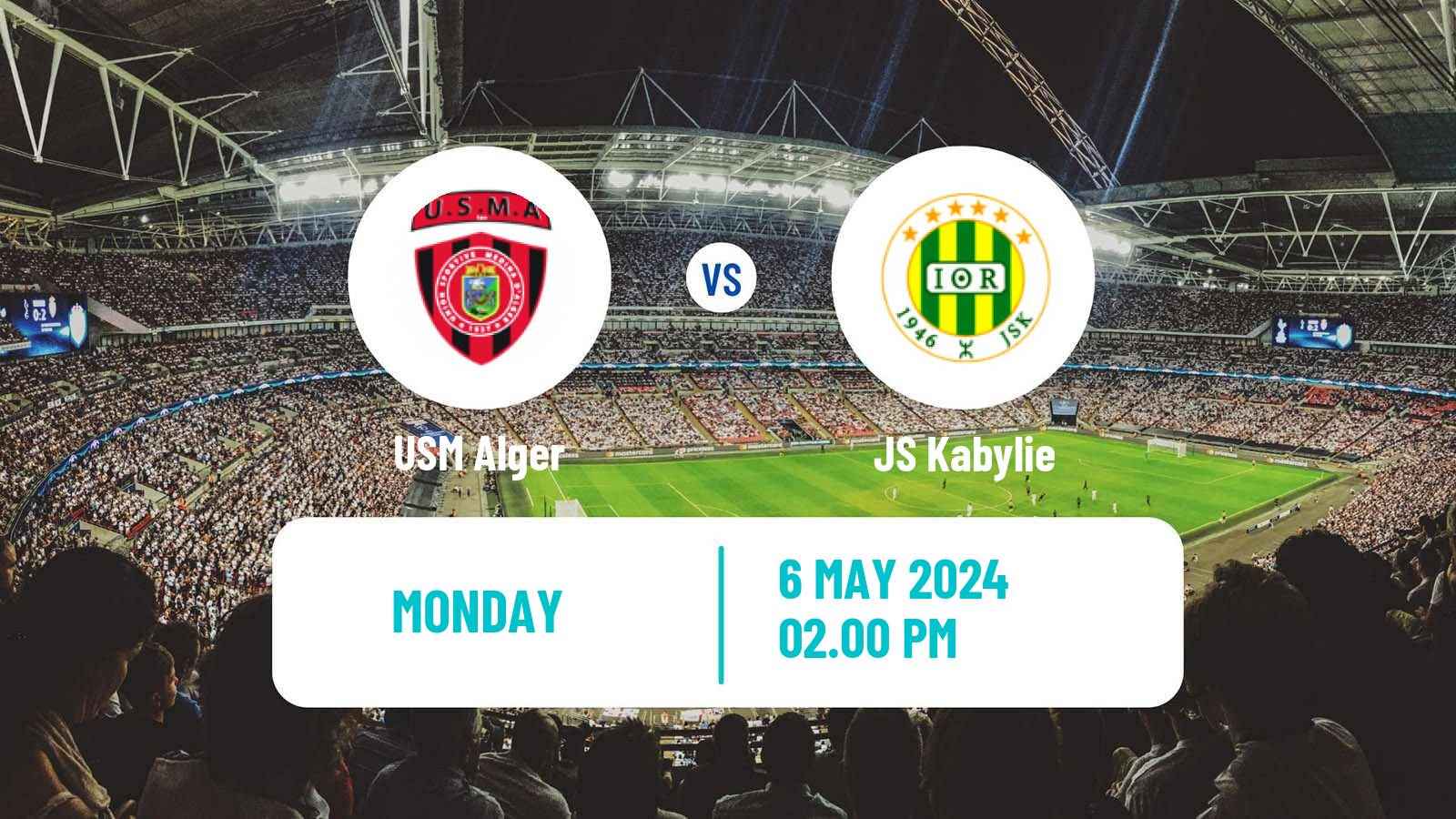 Soccer Algerian Ligue 1 USM Alger - Kabylie