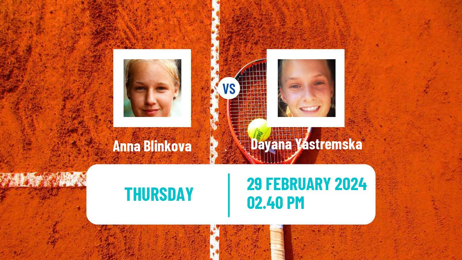 Tennis WTA San Diego Anna Blinkova - Dayana Yastremska