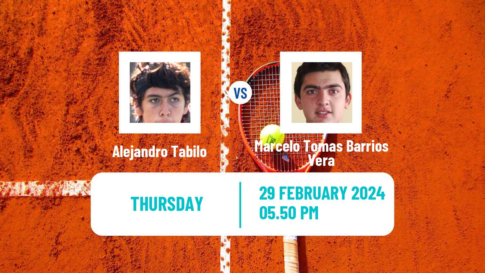 Tennis ATP Santiago Alejandro Tabilo - Marcelo Tomas Barrios Vera