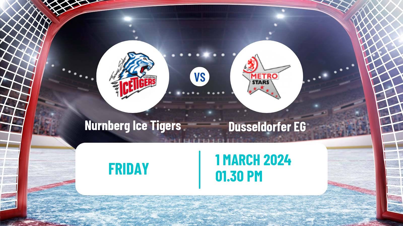 Hockey German Ice Hockey League Nurnberg Ice Tigers - Dusseldorfer EG