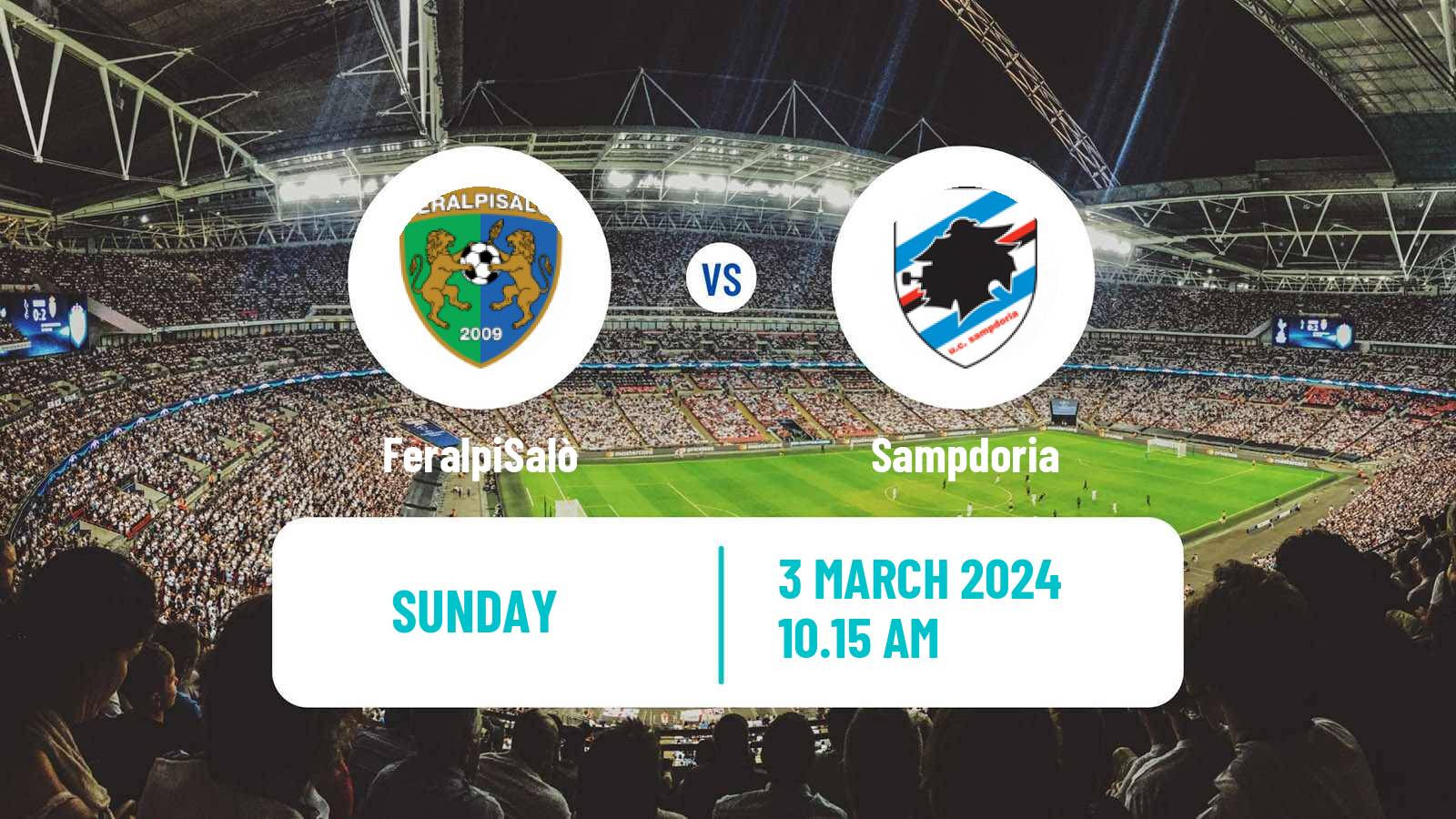 Soccer Italian Serie B FeralpiSalò - Sampdoria