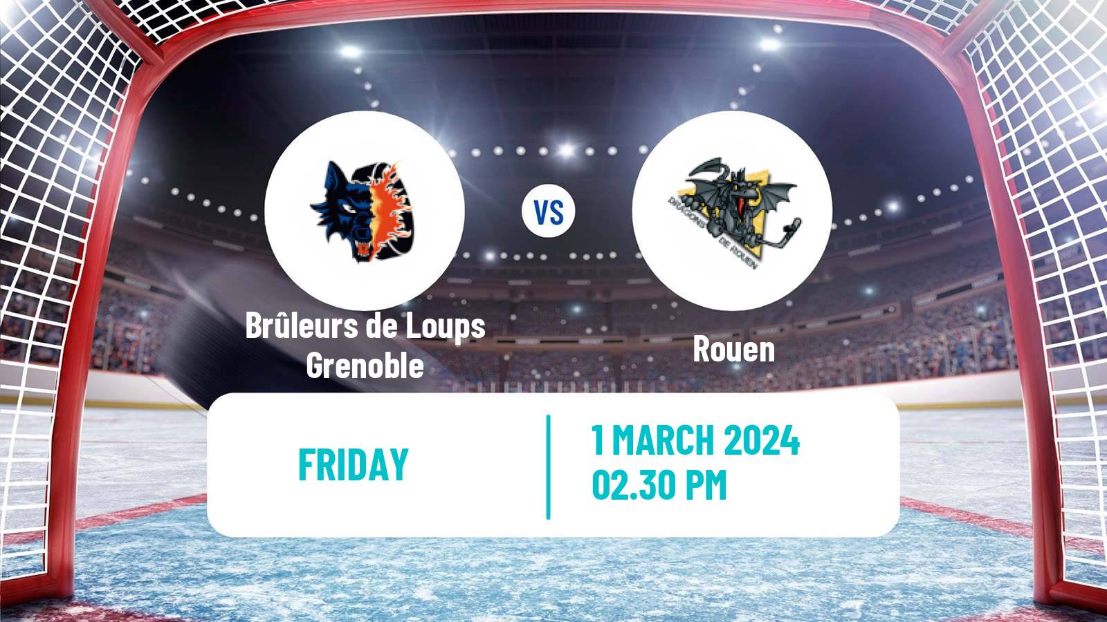 Hockey French Ligue Magnus Brûleurs de Loups Grenoble - Rouen